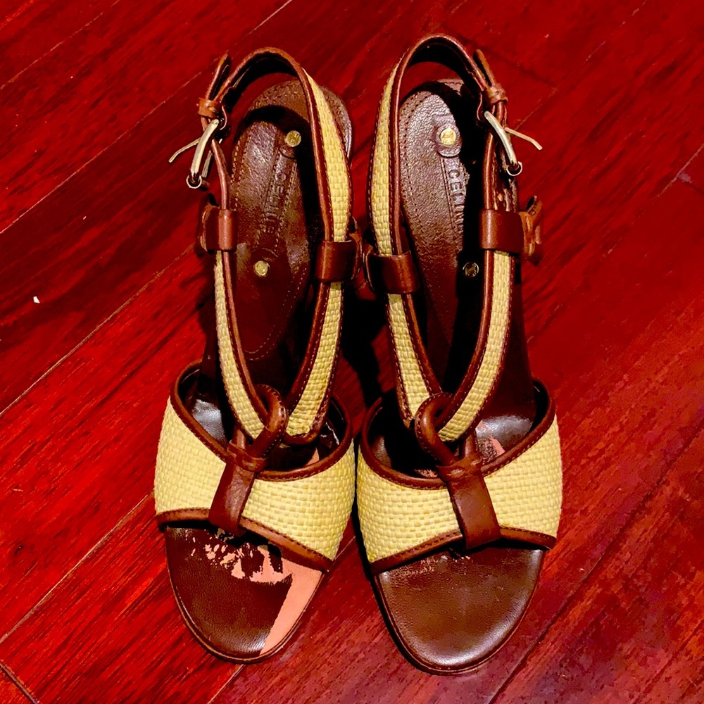 CELINE  Paris wood wedge heel EU Size 40
